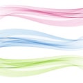 Set of abstract color wave. Color smoke wave. Transparent color wave. Blue, pink,green color. Royalty Free Stock Photo