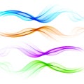 set of abstract color wave smoke transparent blue pink orange green wavy design purple Royalty Free Stock Photo