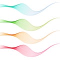 Set of abstract color wave. Color smoke wave. Transparent color wave. Blue, pink, orange, green color. Wavy design Royalty Free Stock Photo