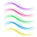 Set of abstract color wave smoke transparent blue pink yellow orange green wavy design purple Royalty Free Stock Photo