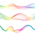 Set of abstract color wave smoke transparent colorful wavy design Royalty Free Stock Photo