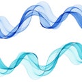 set abstract color wave smoke transparent smooth vector blue lines. eps 10 Royalty Free Stock Photo