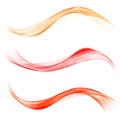 Set abstract color wave. Color smoke wave. Transparent wave. Abstract smooth wave vector. Red wave. Wave orange. Royalty Free Stock Photo