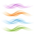 Set of abstract color wave smoke transparent wavy design Royalty Free Stock Photo
