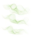 set abstract color wave transparent green vector curve flow motion illustration smoke design lines Royalty Free Stock Photo