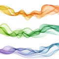 Set of abstract colored waves. Vector background. Design element. Royalty Free Stock Photo