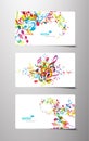 Set of abstract colorful music tags.