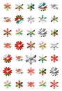 Set of abstract colorful snowflake logo icons