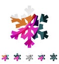 Set of abstract colorful snowflake logo icons