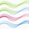 Set of abstract colorful wave isolated on transparent background. Vector illustration for modern business design. Royalty Free Stock Photo