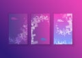 Set of abstract colorful web banners with white transparent plus signs Royalty Free Stock Photo