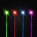 Set of abstract colors laser beam. Transparent is isolated on a black background. Royalty Free Stock Photo