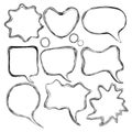 Set of abstract comic speech vector draw bubbles