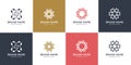 Set of abstract company logo with creative star concept Premium Vector