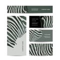 Set of abstract creative business cards, zebra Royalty Free Stock Photo