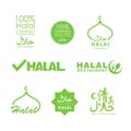 Collection of halal logo or symbol