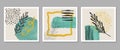 Set of abstract creative minimalist posters for wall art. Royalty Free Stock Photo