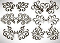 Abstract curly element set for design, swirl, curl. Divider collection.