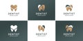 Set of abstract dentist logo with creative different elements concept Premium Vector