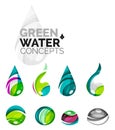 Set of abstract eco water icons, business logotype Royalty Free Stock Photo