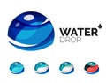 Set of abstract eco water icons, business logotype Royalty Free Stock Photo