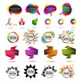 Set of abstract elements vector. Abstract origami speech bubble. Origami infographic colorful banners. Royalty Free Stock Photo