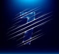 Set of abstract fast speed luxury glass number character 7 seven with blue color background. vector illustration eps10