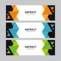 Set of Abstract Flat Colorful Elegant Geometric Banner Design Template Vector Royalty Free Stock Photo