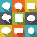 Set abstract flat vector white speech bubbles Royalty Free Stock Photo