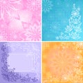 Set abstract floral backgrounds Royalty Free Stock Photo