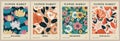 Set of abstract flower market posters vector art. Royalty Free Stock Photo