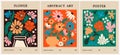 Set of abstract Flower Market posters vector art. Royalty Free Stock Photo