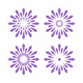 Set of Abstract Flowers Icons. Radial Circle Design Elements Royalty Free Stock Photo