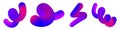 Set of abstract fluid curve in different shape. Gradient blend line icons. Creative design elements.