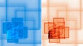 Set of abstract fractal backgrounds. Blue and red background with squares and other geometric shapes. Royalty Free Stock Photo