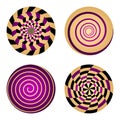 Set of abstract geometric impossible shapes. Optical illusion. Sacred geometry Royalty Free Stock Photo