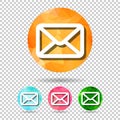set of abstract geometric mail button icon from triangular faces for graphic design Royalty Free Stock Photo