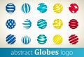 Set of abstract globes logo