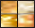 Set of abstract golden blurred background. Creative concept elements Royalty Free Stock Photo