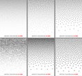 Set of Abstract Gradient Halftone Dots Backgrounds. A4 paper size. Royalty Free Stock Photo