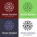 Set of abstract green, red, blue and black white logo design, emblems for various centers - circles, rounded symbols Royalty Free Stock Photo