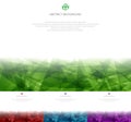 Set of abstract green, red, blue, purple  polygonal overlapping on white background with copy space. Geometric triangles modern Royalty Free Stock Photo