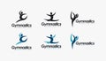 Set of abstract Gymnastics logo icon vector design