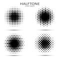 Set of abstract halftone. Vector halftone circles. Abstract dots. Vector illustration