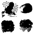 Set of abstract of hand drawn grunge brushes. Black ink grunge brush strokes textures with different shapes for templates, pattern