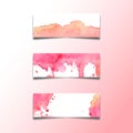 Set of abstract header banners with watercolors stains Eps10 vector