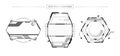 Set of 3 abstract HUD tech icon elements object design