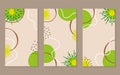 Set of abstract kiwi posters or stories templates