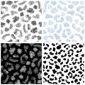 Set of abstract leopard skin seamless pattern. Wild cat texture repeat. Royalty Free Stock Photo