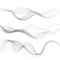 Set of abstract lines with grey waves with gray bands isolated on white background. vector illustration Royalty Free Stock Photo